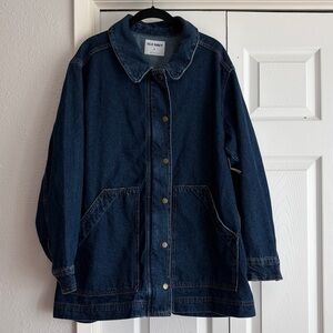 Old Navy Dark Blue Denim Chore Barn Jacket Coat